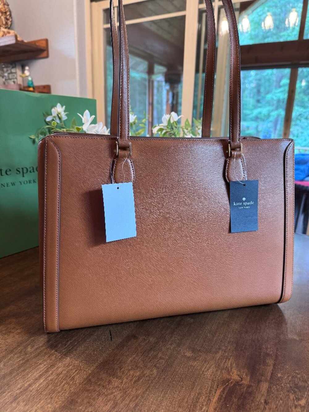 Kate Spade Madison Large Laptop Tote Shoulder Purse - Work School Cavern Clay - Picture 2 of 8